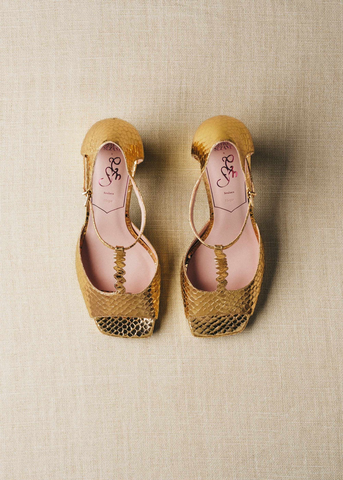 Sandales Hugo - CFM Souliers x Editions Sézane - Serpent Doré