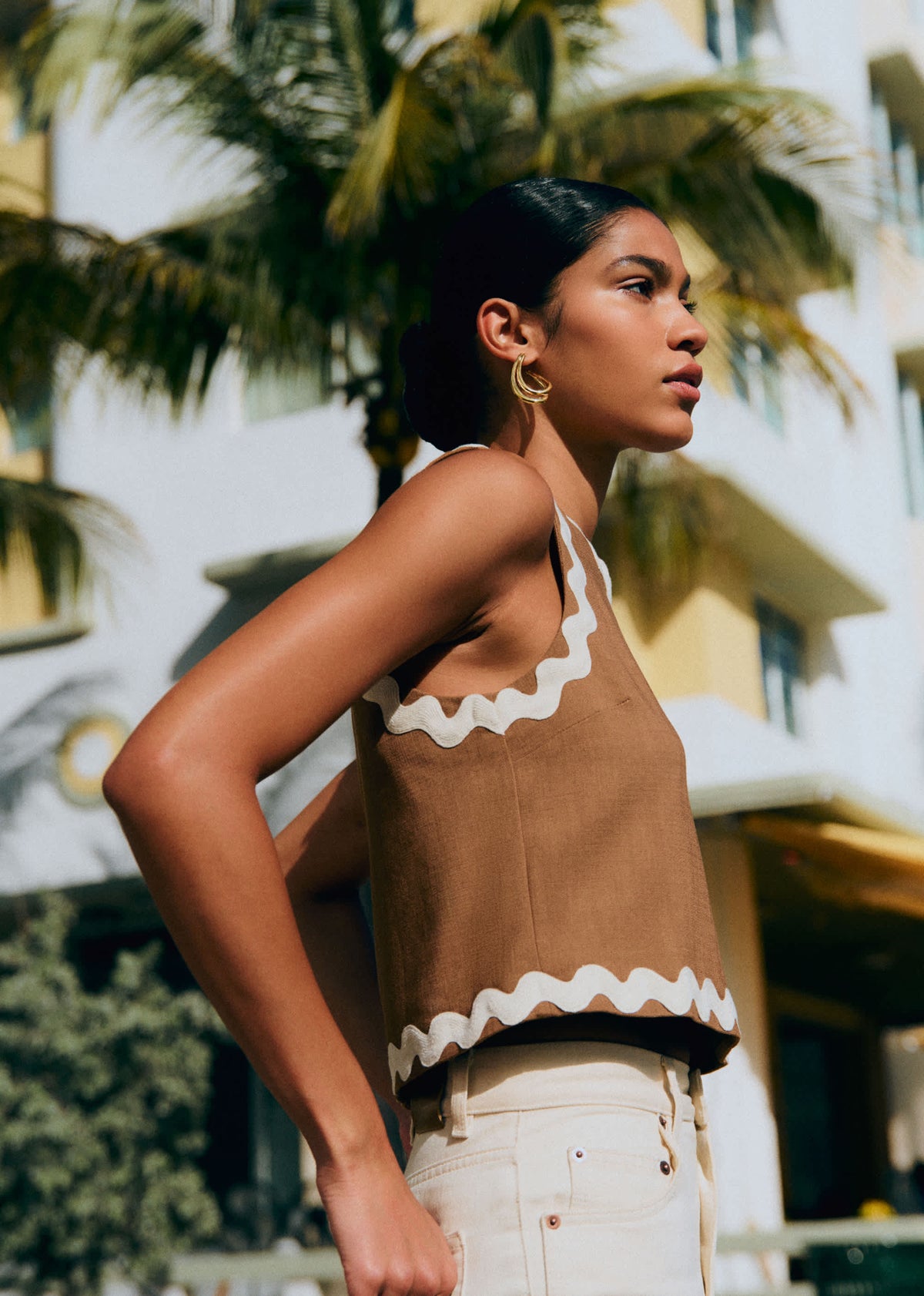 Blouse Dee - Noisette Zigzag Écru