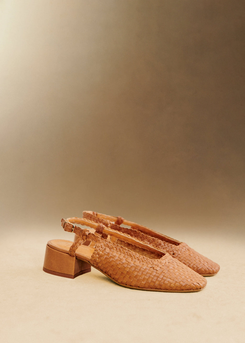Escarpins Noemie - Cuir Tressé Naturel Héritage