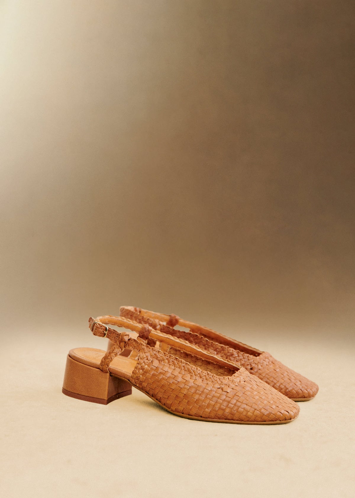 Escarpins Noemie - Cuir Tressé Naturel Héritage
