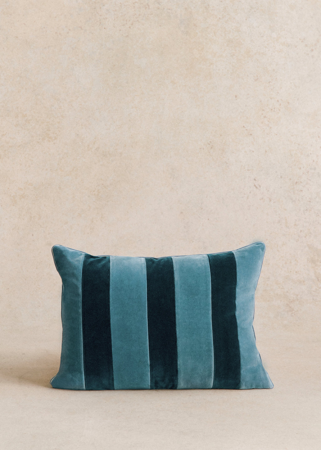 Coussin Rayures Velours - Grand modèle - Bleu et Marine