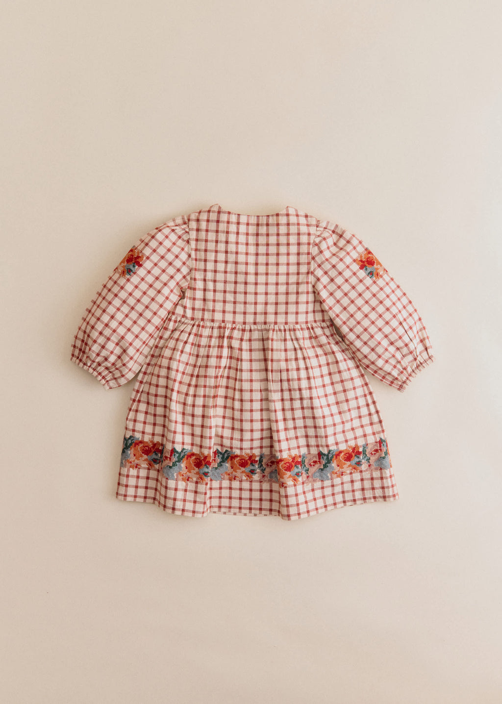 Robe Dakila - Sézane x SEA NY - Broderie Placée Terre Fond À Carreaux