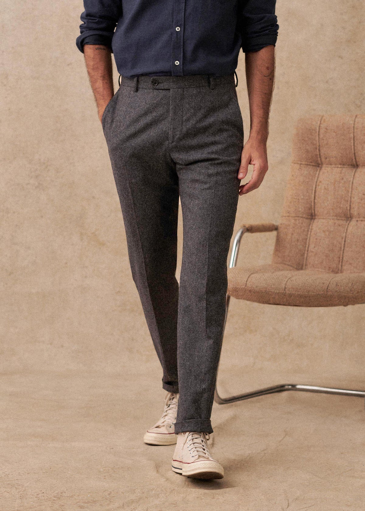 Pantalon Carl - Tweed Anthracite