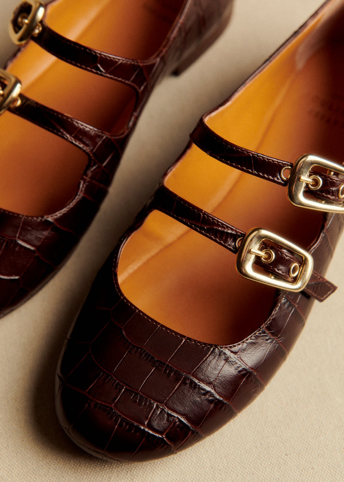 Ballerines Low Clélia - Choco Croco