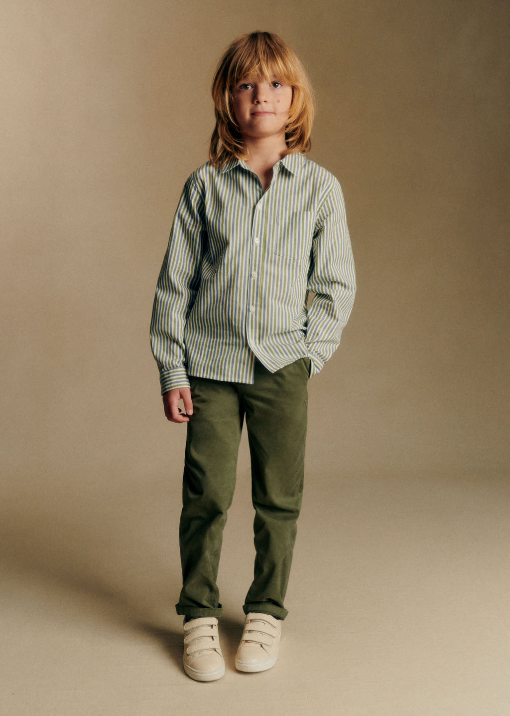 Chemise Tom - Rayure Kaki / Bleu