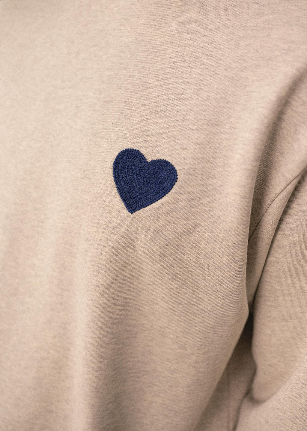 Sweatshirt Coeur Chaînette - Gris Chiné