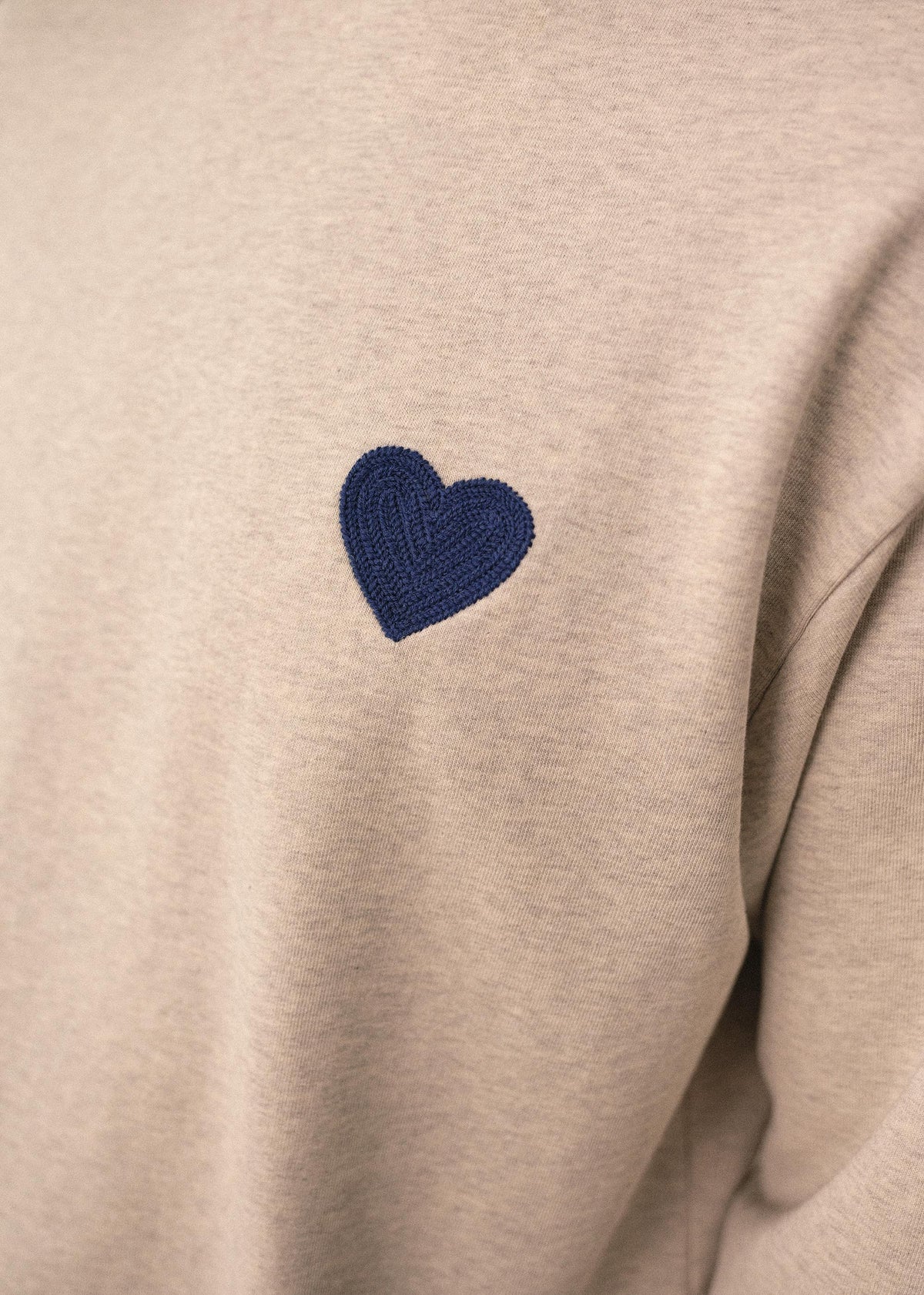 Sweatshirt Coeur Chaînette - Gris Chiné