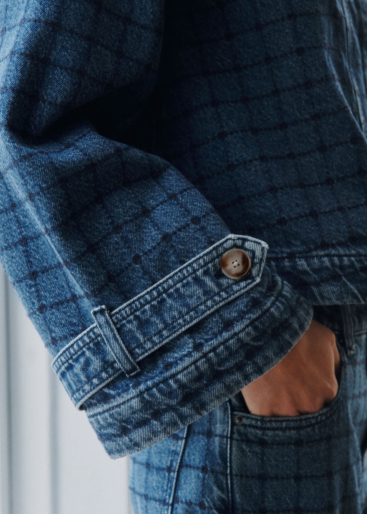 Veste Avery - Sézane x SEA NY - Broderie Marine Fond Denim