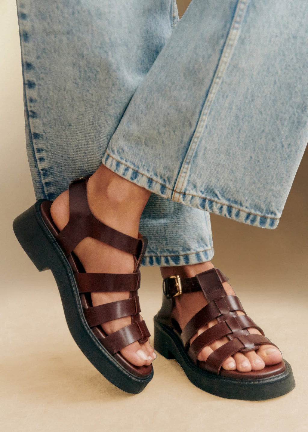 Sandales Low Allie - Chocolat Glacé