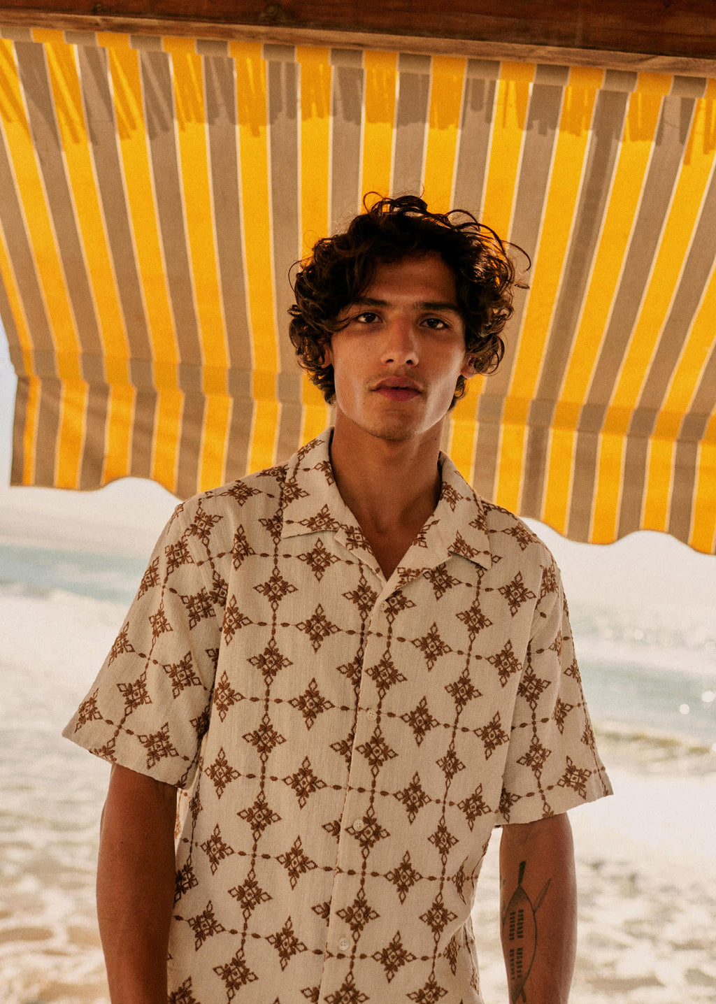 Chemise Holt - Naturel Broderie Camel