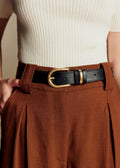 Ceinture Taylor - Noir Lisse Héritage