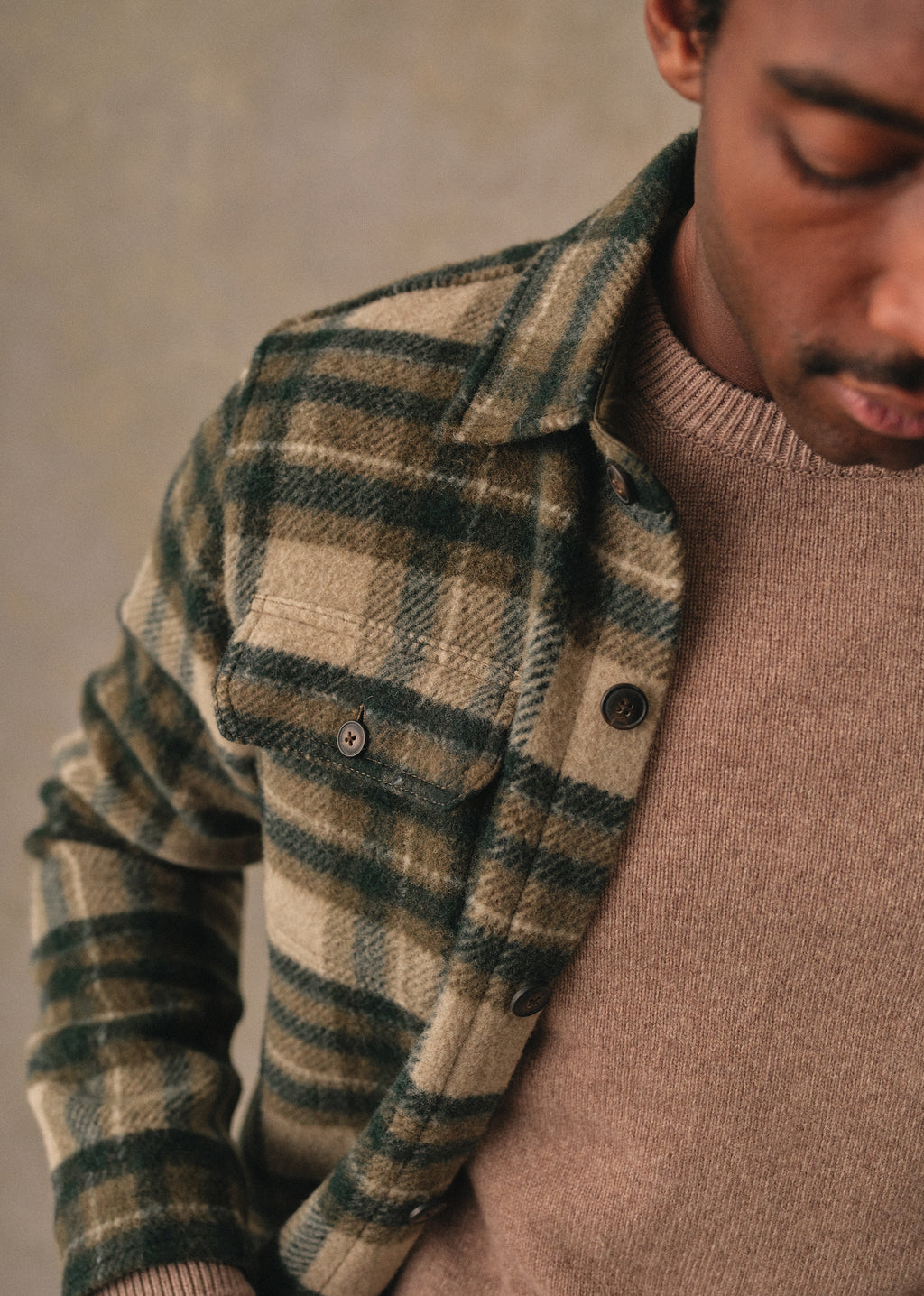 Surchemise Lellan - Tartan Vert / Beige