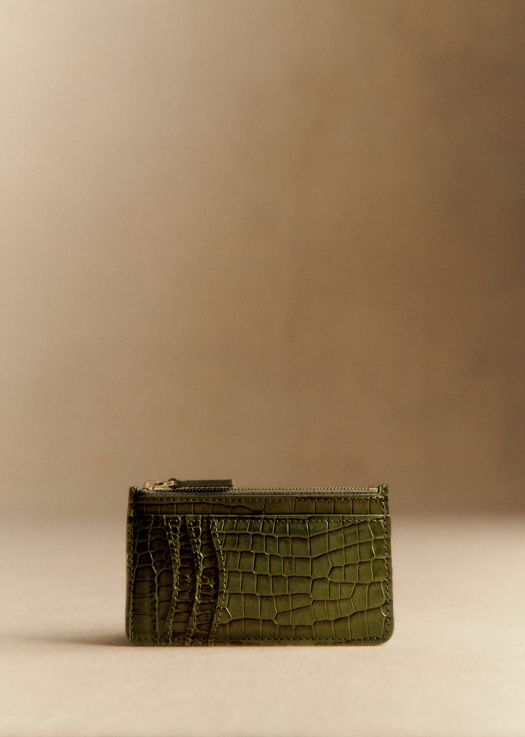 Porte-cartes Grand Alfred - Kaki Croco