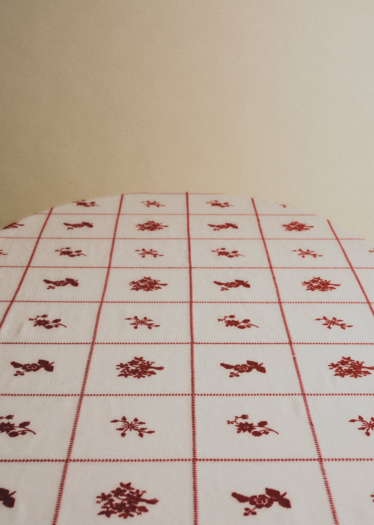 Nappe Brodée - Ecru Broderie Framboise - Epi de Blé