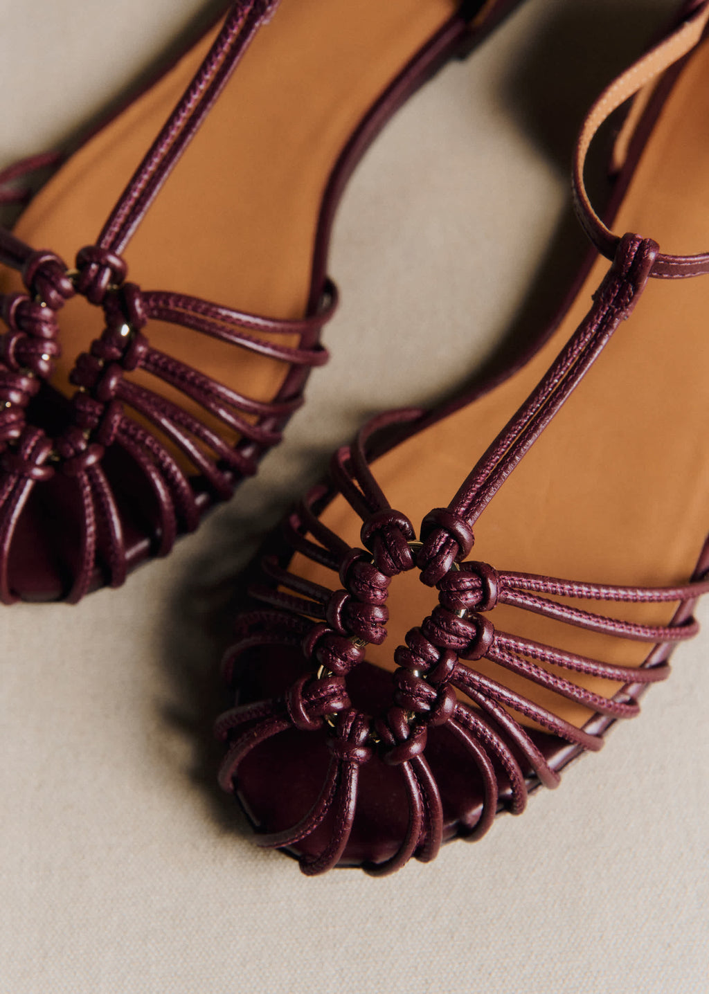 Sandales Low Mira - Bordeaux Lisse