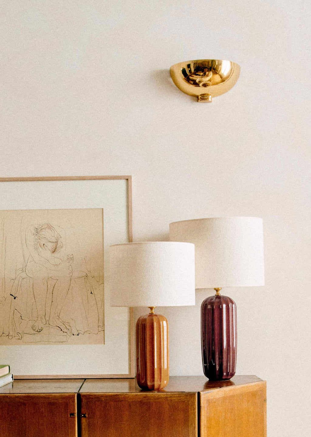Lampe Traviata - Caramel - Abat-jour Dolce - Jute Écru