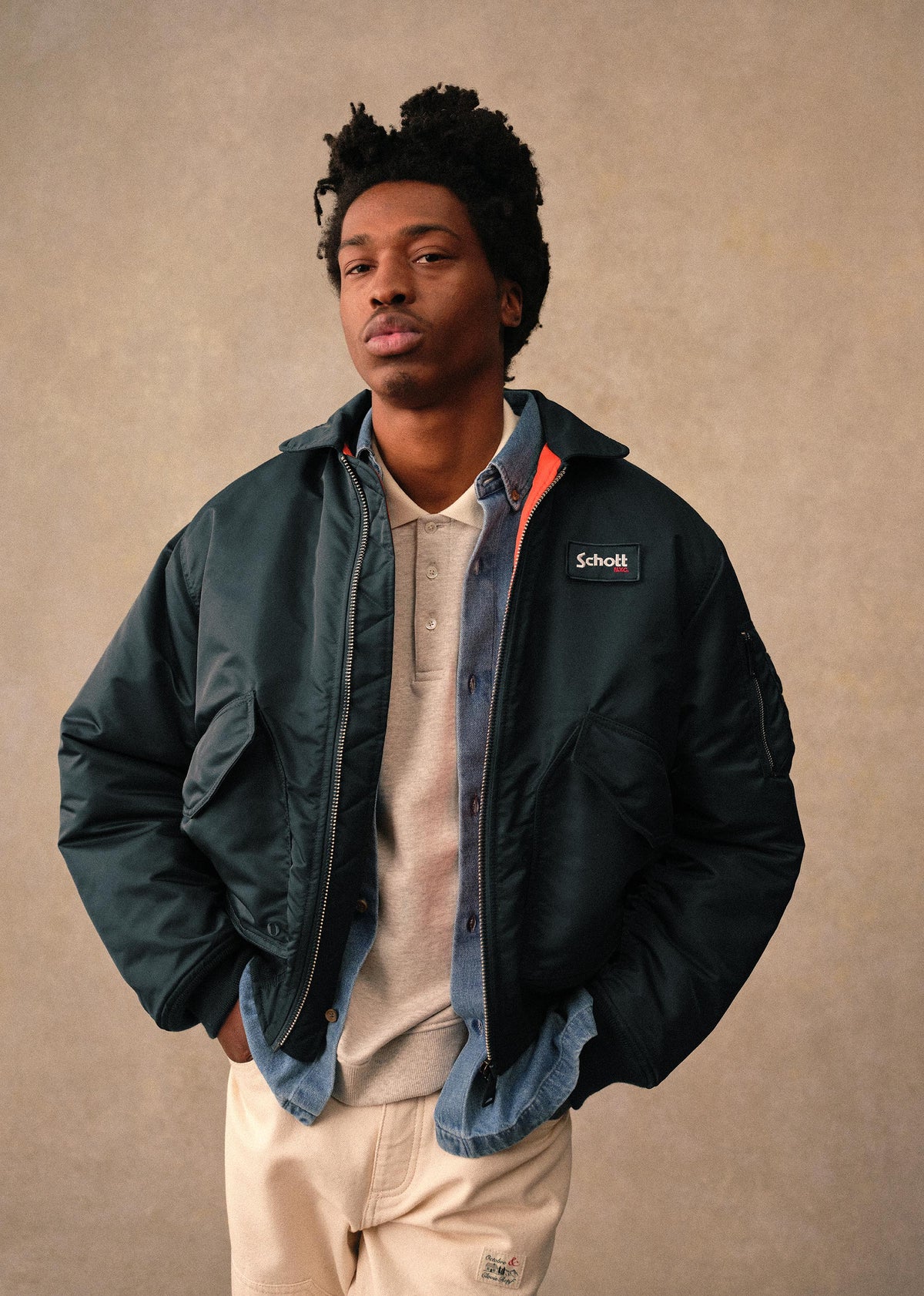 Bomber Octobre Éditions x Schott NYC - Marine