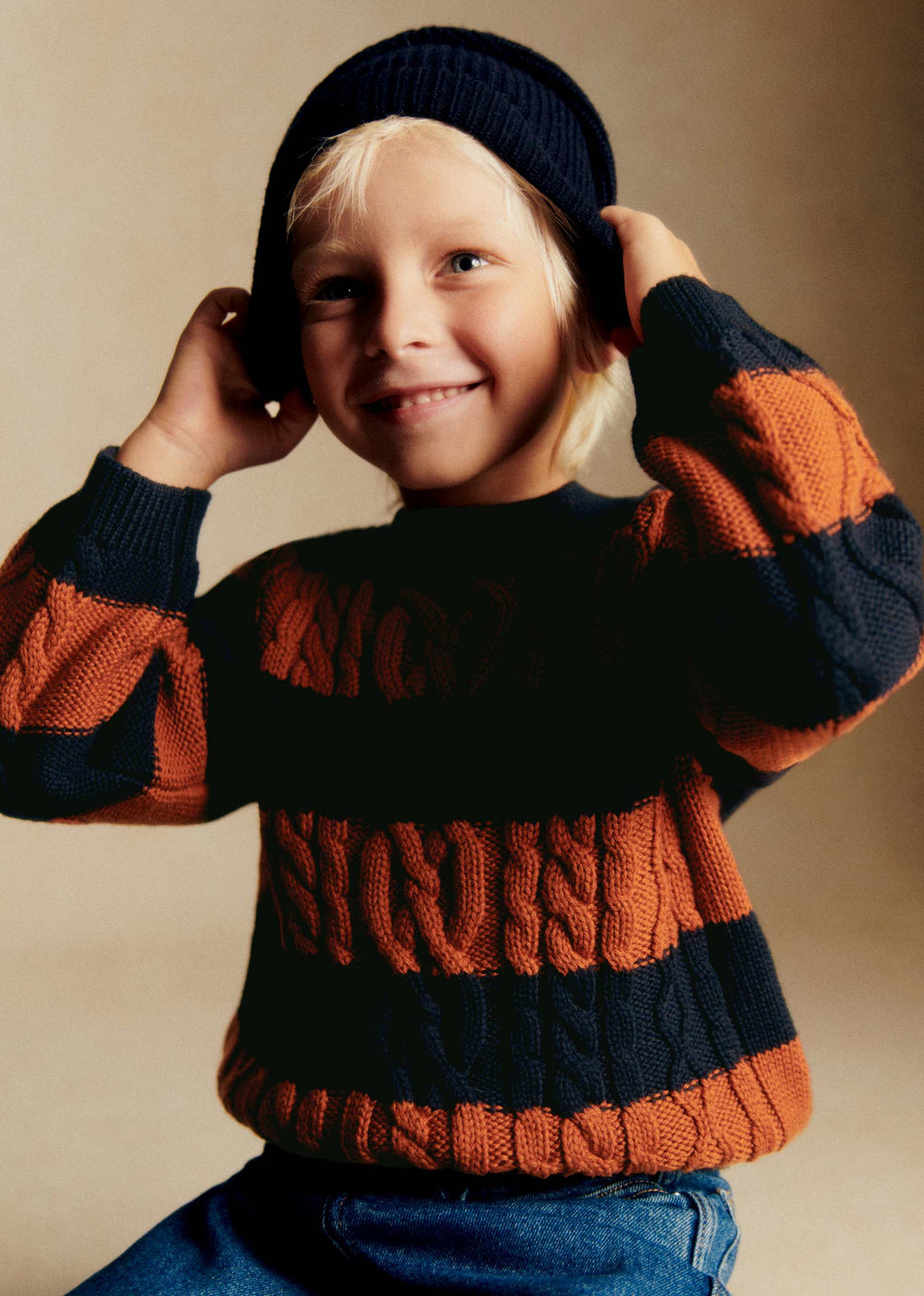 Pull Victor - Marine / Caramel