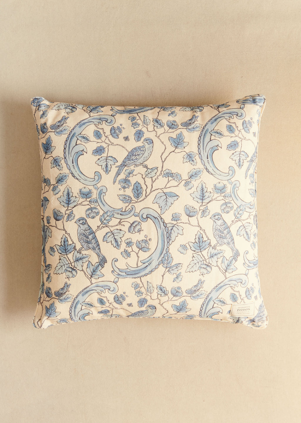 Coussin - Sézane x Antoinette poisson - Imprimé Oiseaux Bleus