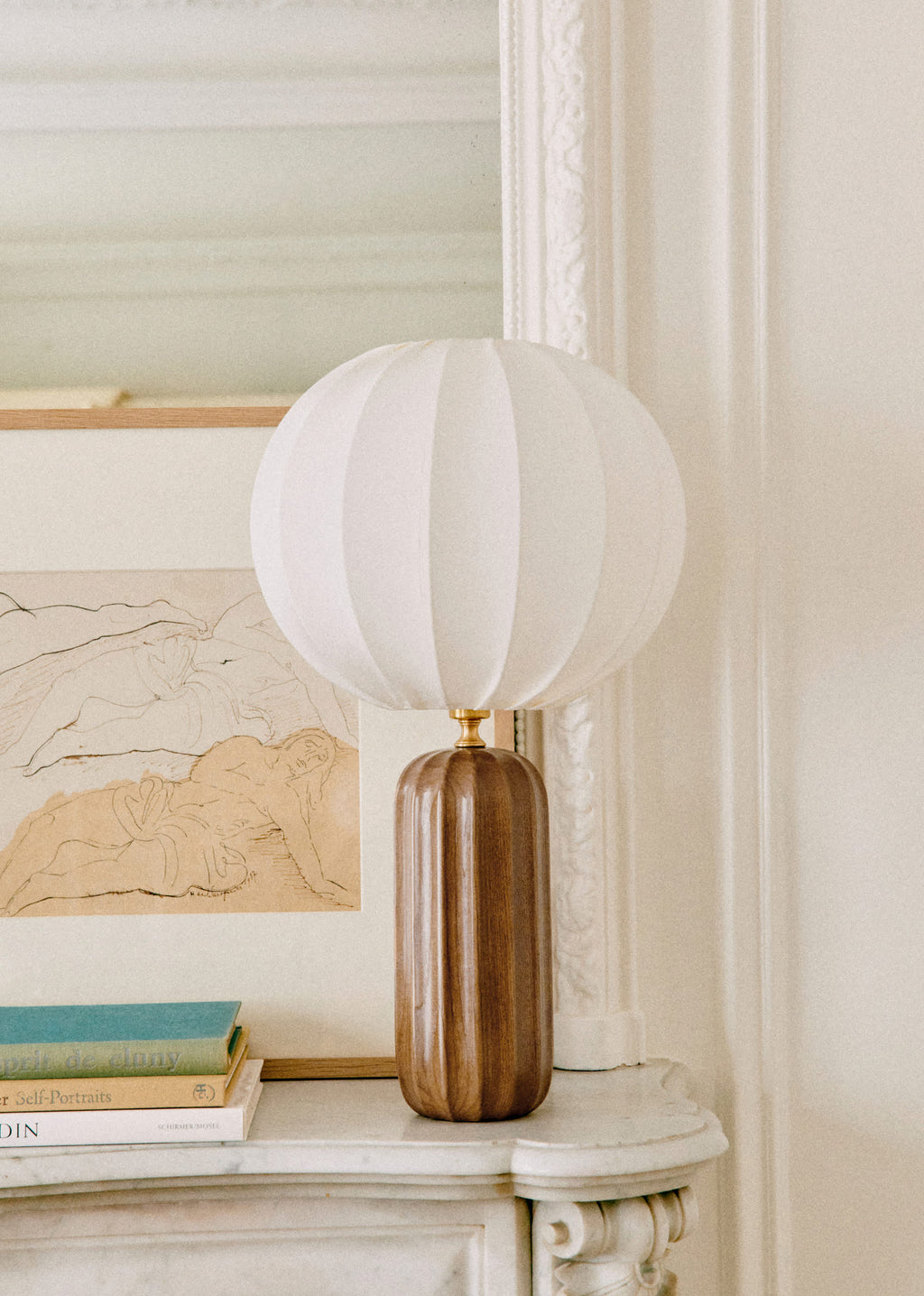 Lampe Traviata - Bois - Abat-jour Sonate - Écru
