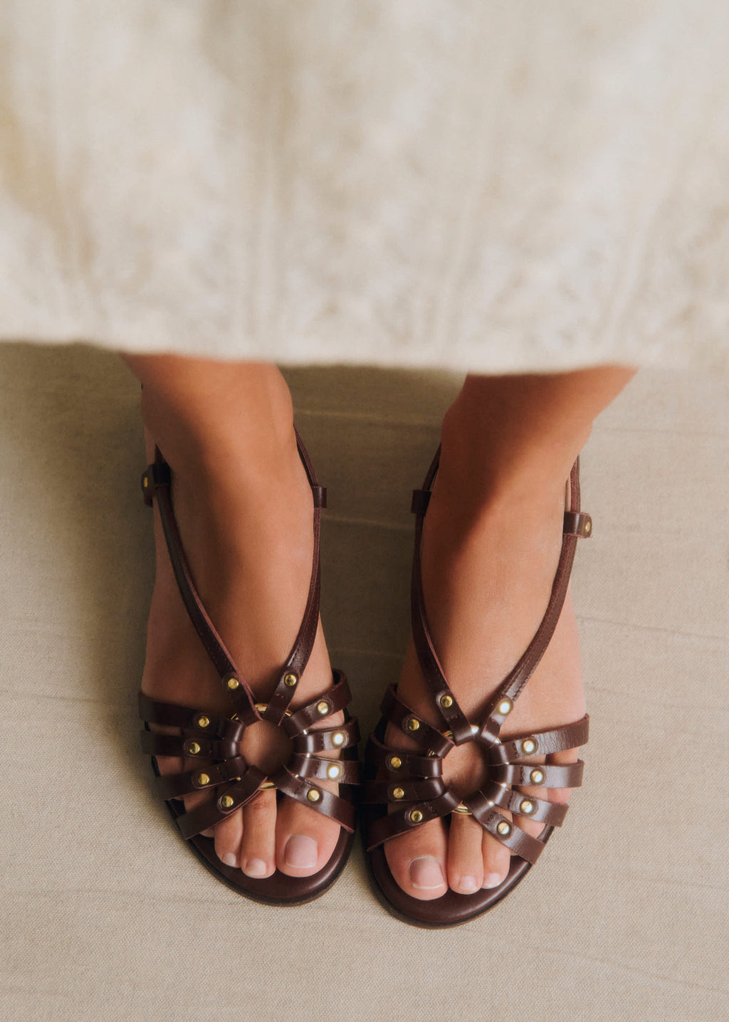 Sandales Low Iris - Chocolat Lisse