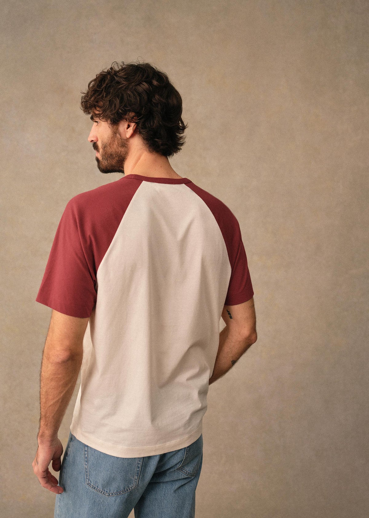 T-Shirt Anthony - Écru / Rouge Foncé