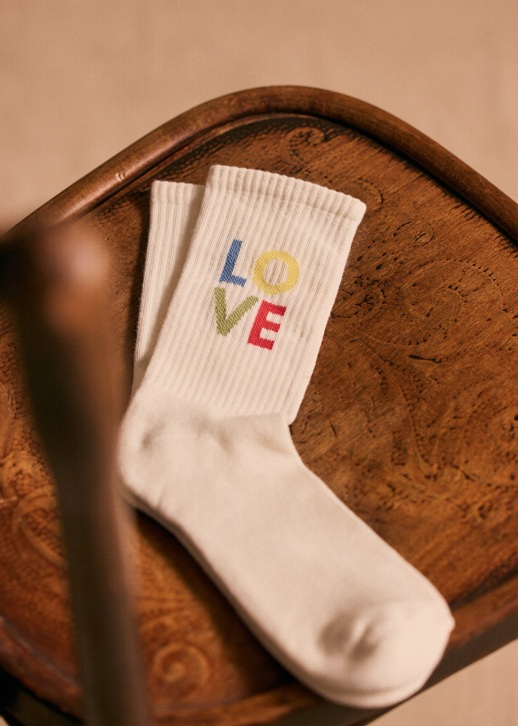 Chaussettes Love - Écru