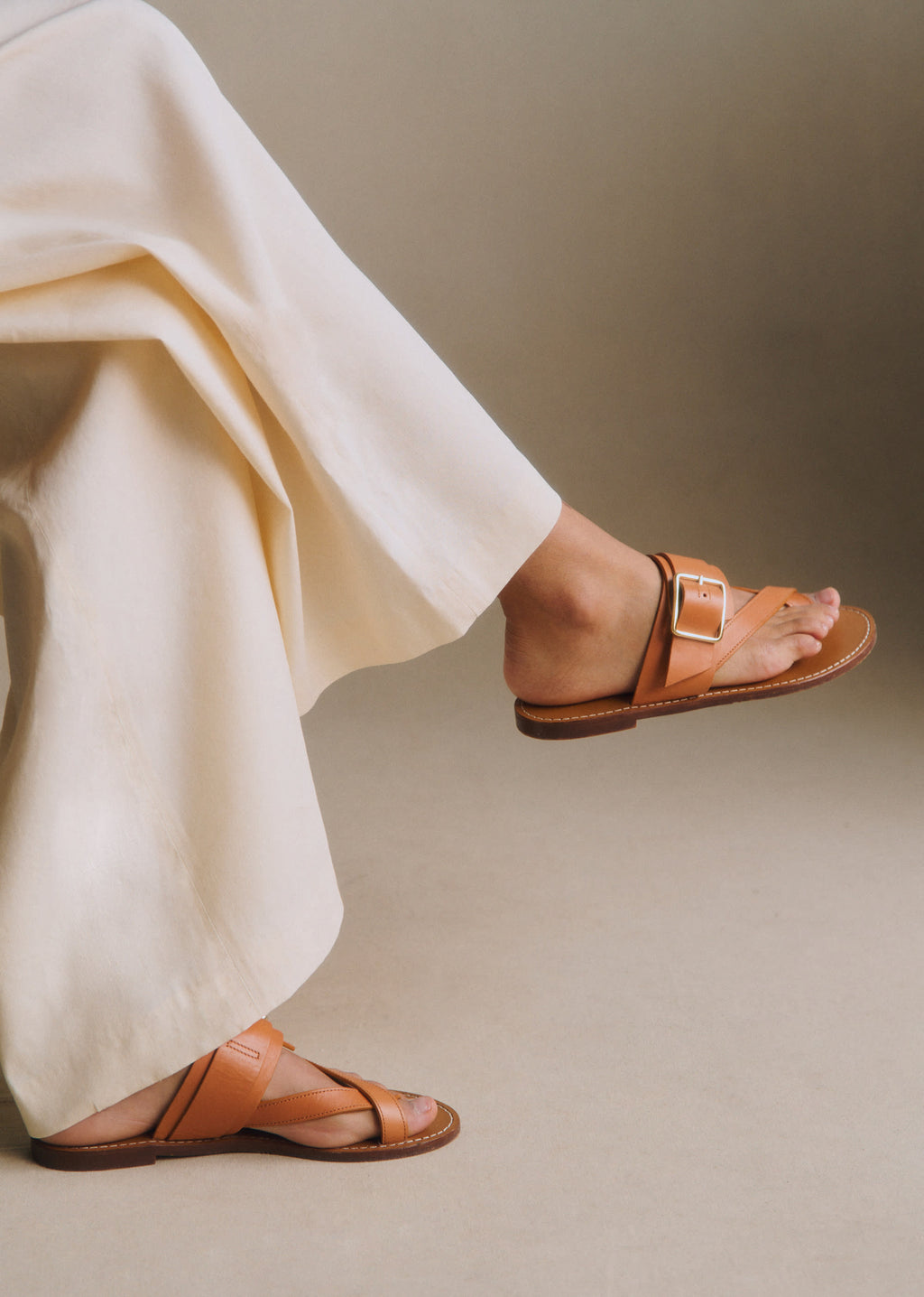 Sandales Low Freya - Miel Lisse Héritage