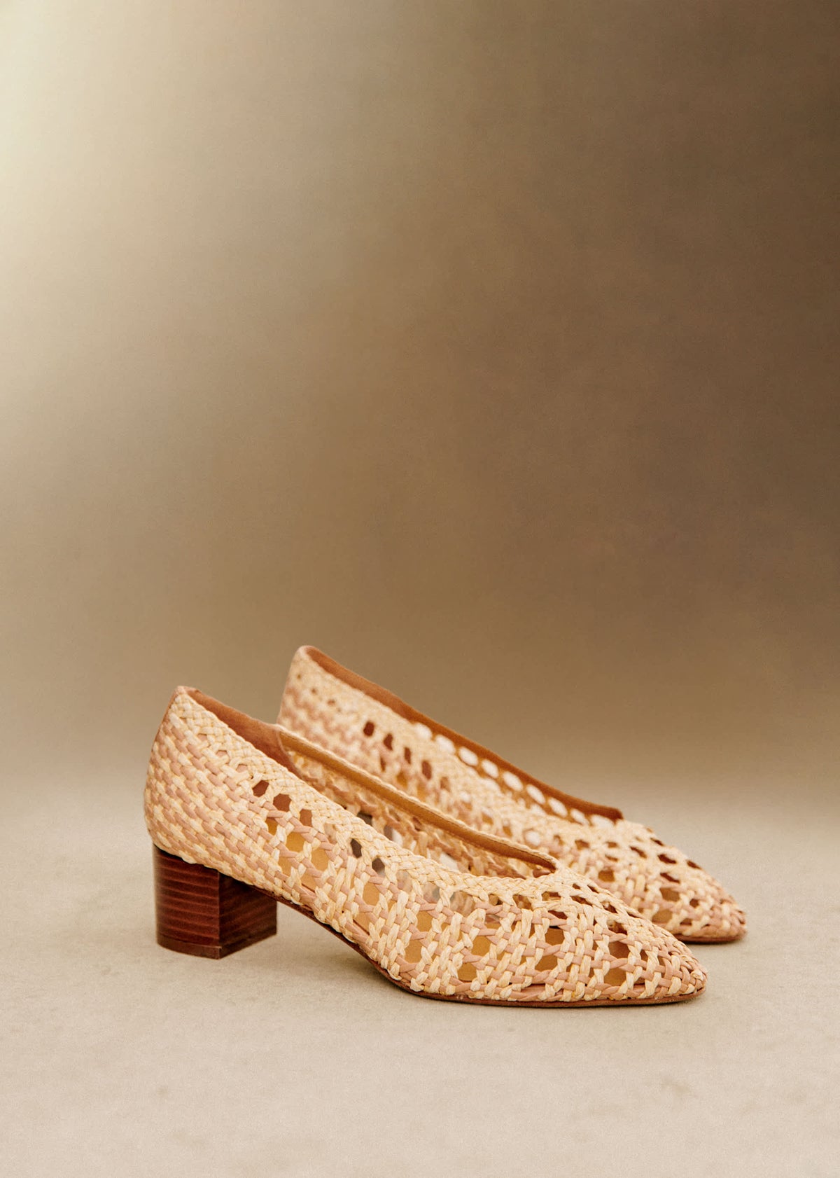 Escarpins Anya - Raphia Naturel Tressé