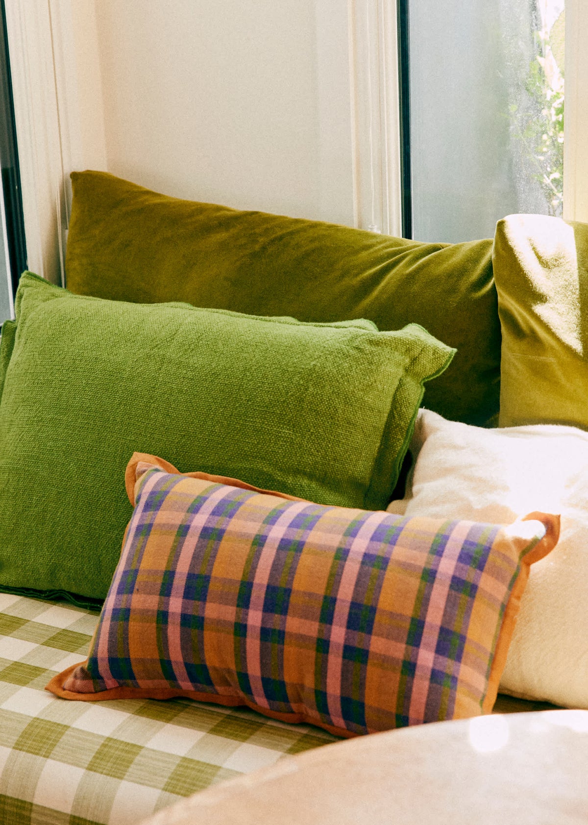 Coussin Toile de Lin - Grand modèle - Vert