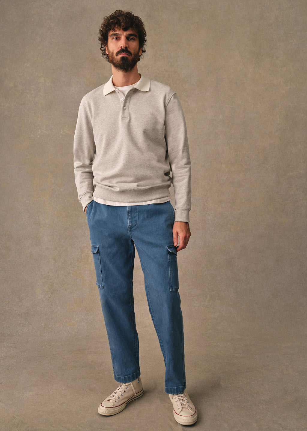 Sweatshirt Navi - Gris Chiné