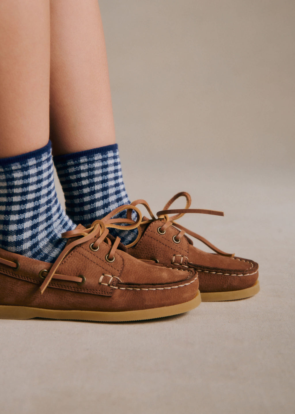Chaussettes Vichy - Bleu Marine
