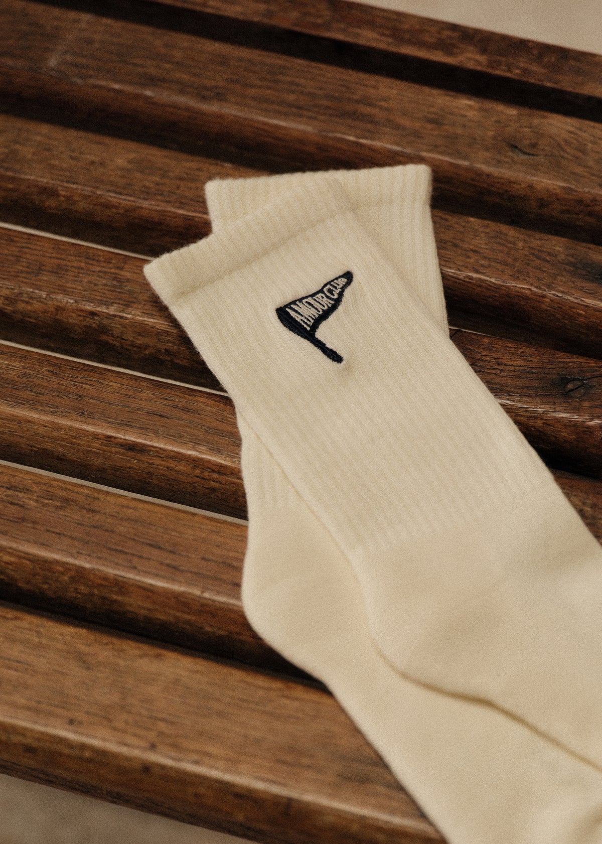 Chaussettes Fanion Amour Club - Écru