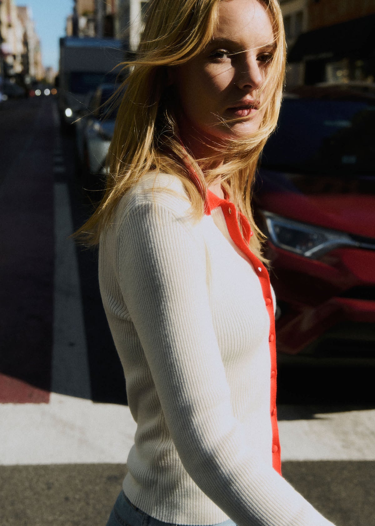Gilet Drew - Ecru / Rouge