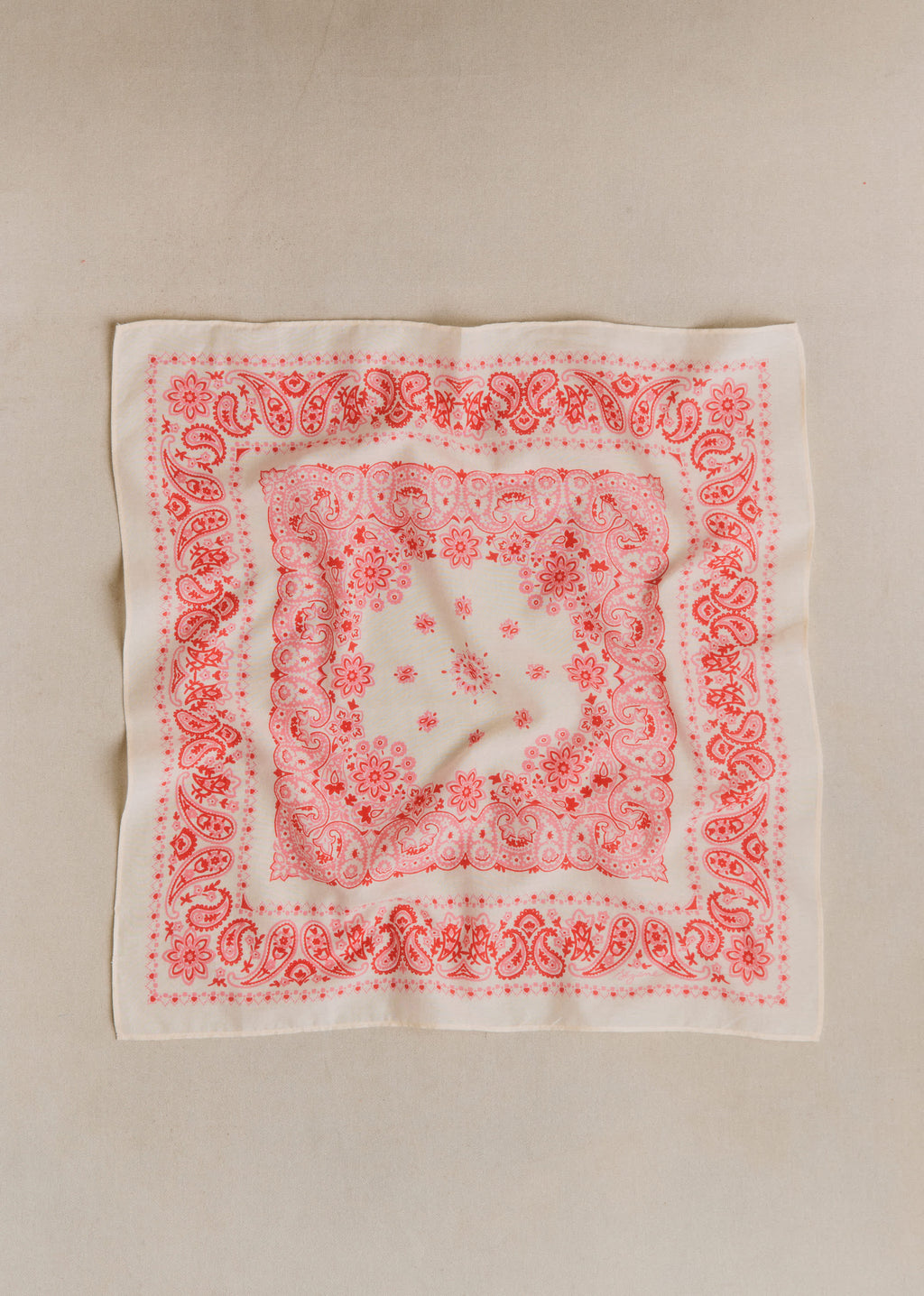 Foulard Gaston - Imprimé Bandana Écru Rose