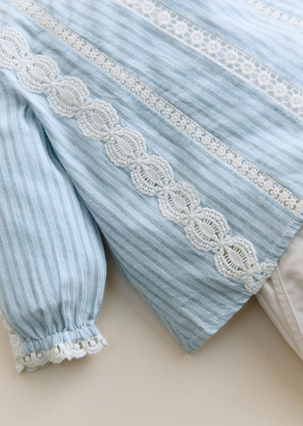 Blouse Ryma - Rayures Bleu Ecru