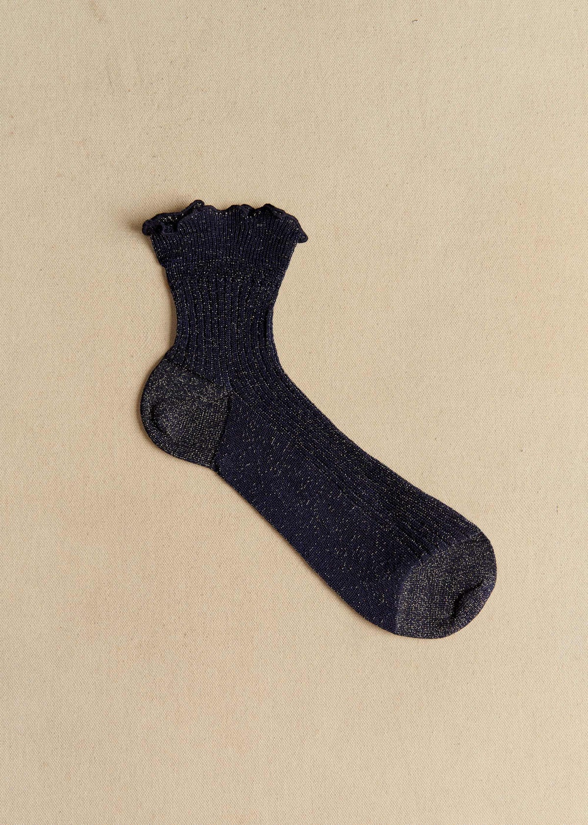 Chaussettes Diane - Bleu Marine Lurex Doré