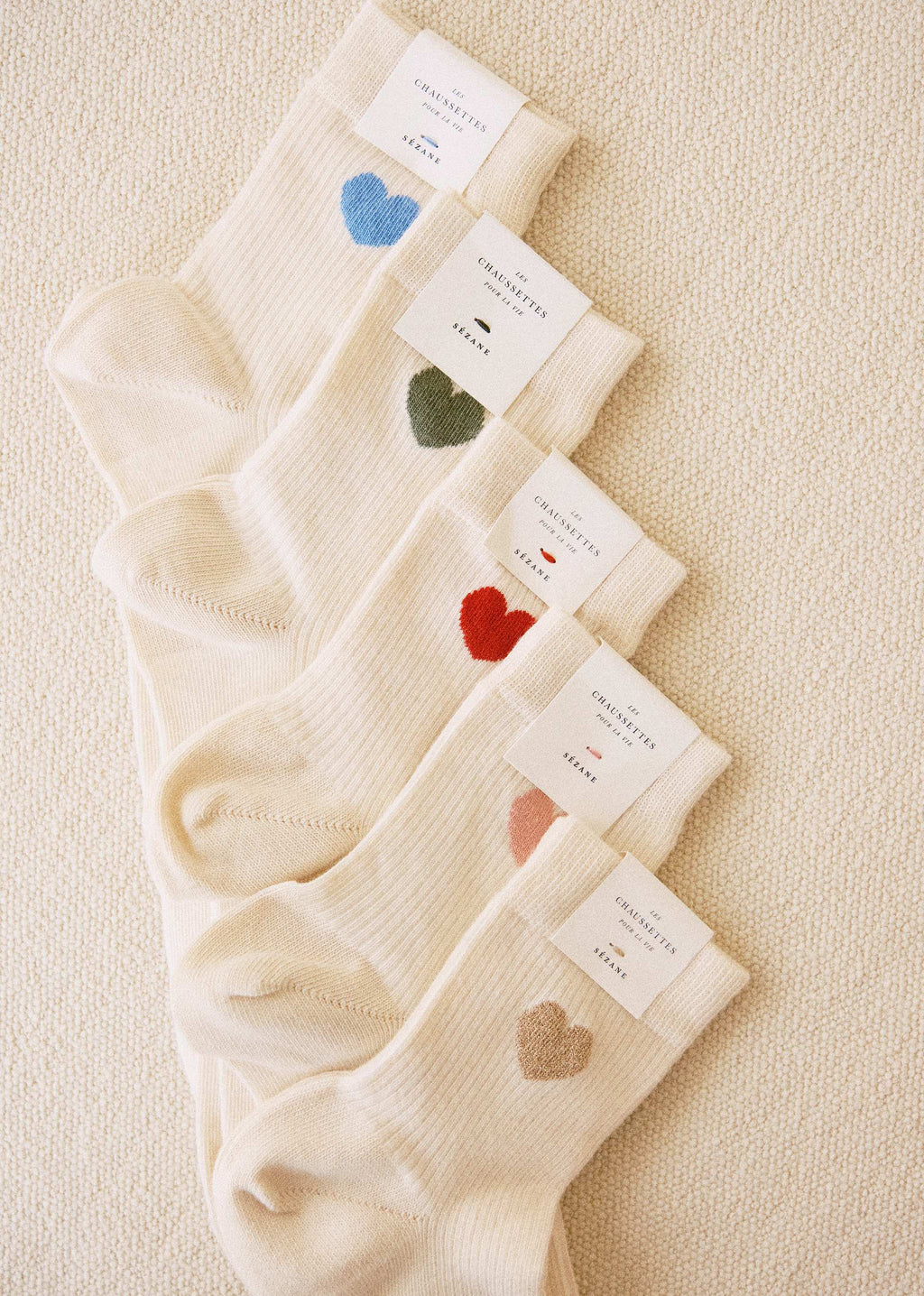 Chaussettes Coeur - Bleu Vintage