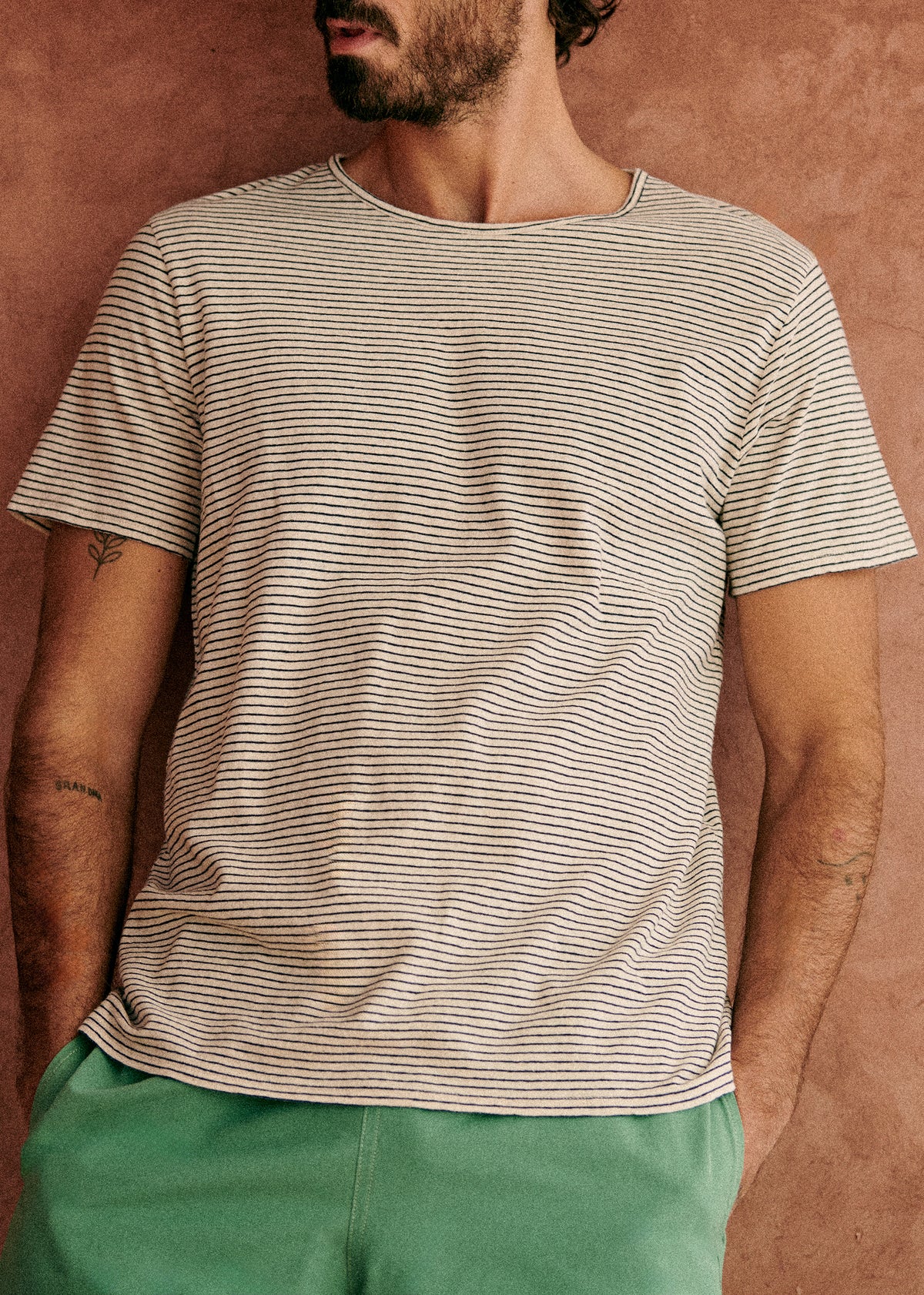 T-Shirt Martin - Écru Rayures Marine