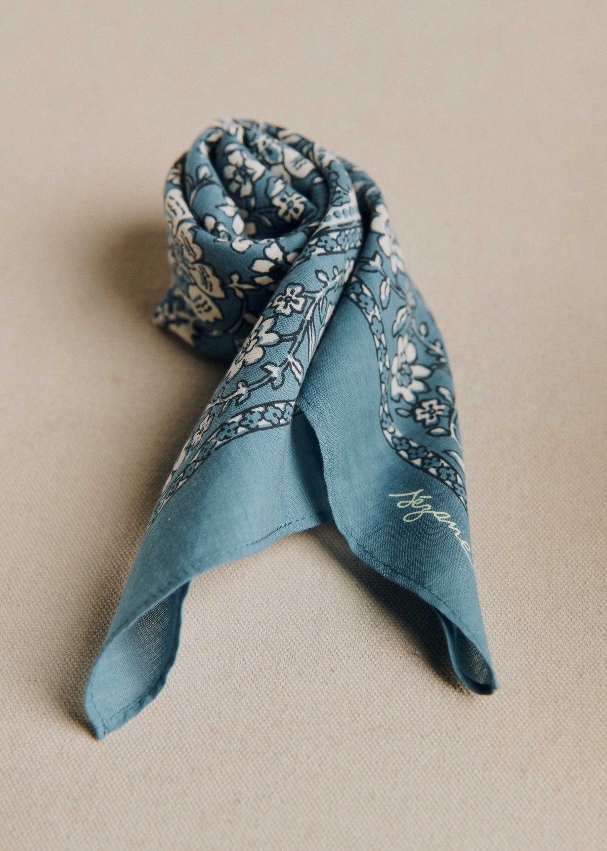 Foulard Gaston - Imprimé Sara Bleu Vintage Marine