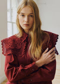 Chemise Astrid - Sézane x SEA NY - Broderie Unie Bordeaux