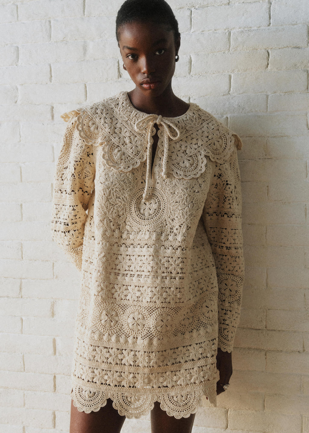 Robe Valya - Sézane x SEA NY - Guipure Unie Crème