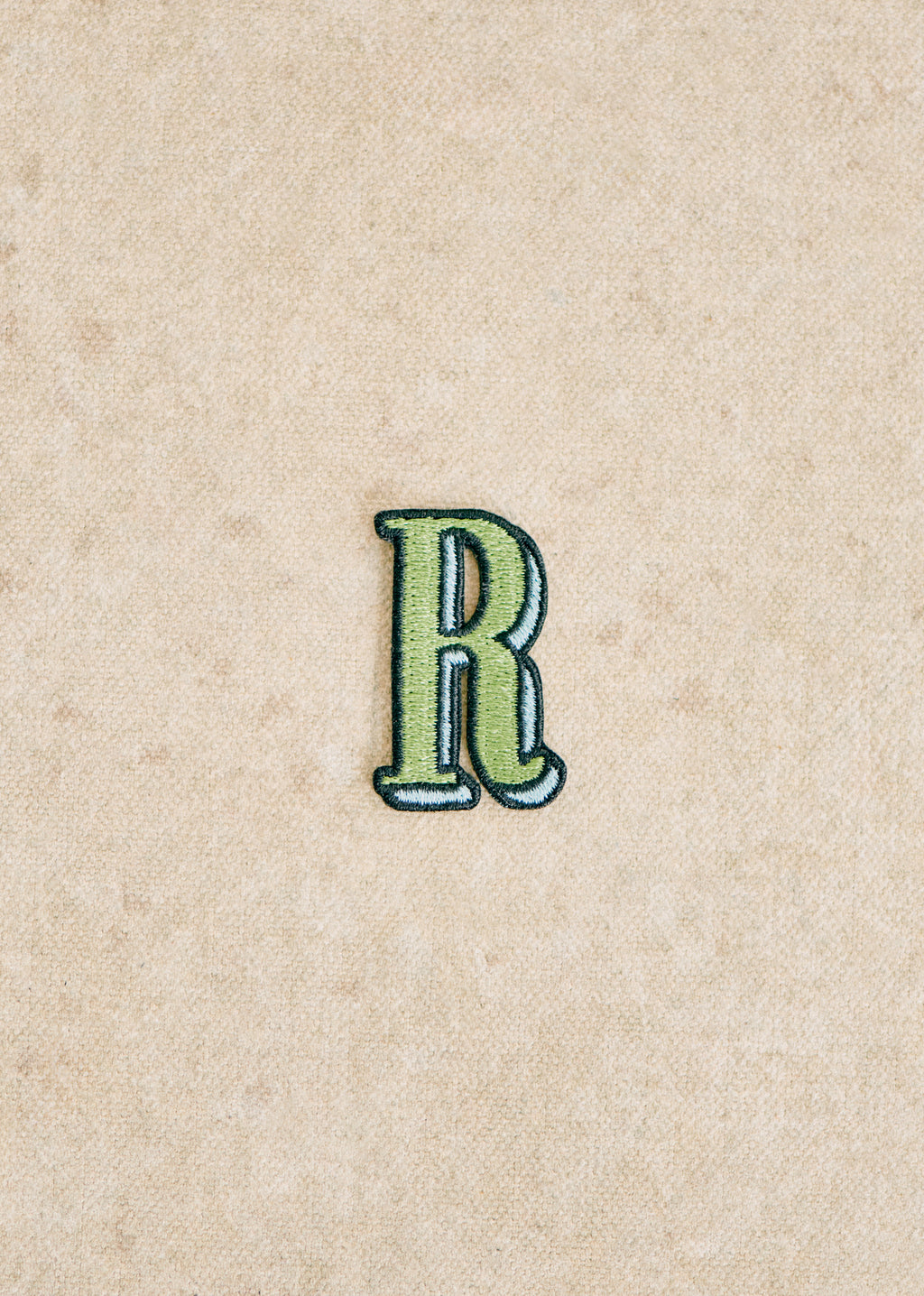 Ecusson vert / bleu - Lettre R - Vert