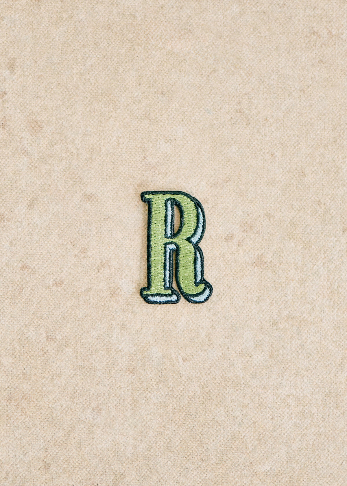 Ecusson vert / bleu - Lettre R - Vert