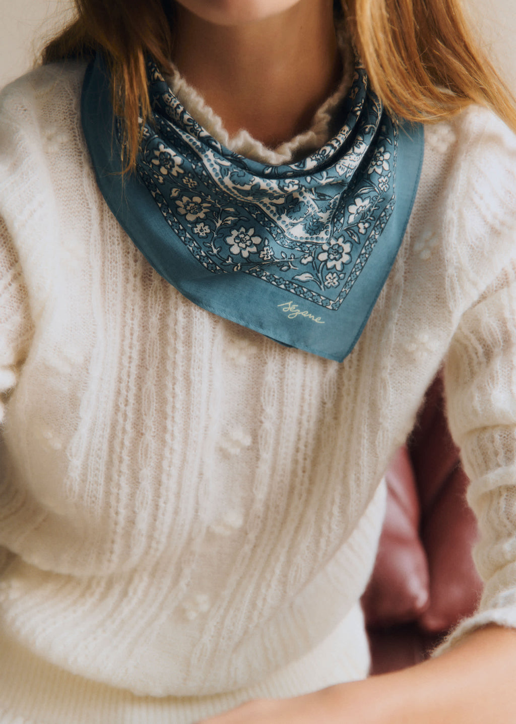 Foulard Gaston - Imprimé Sara Bleu Vintage Marine