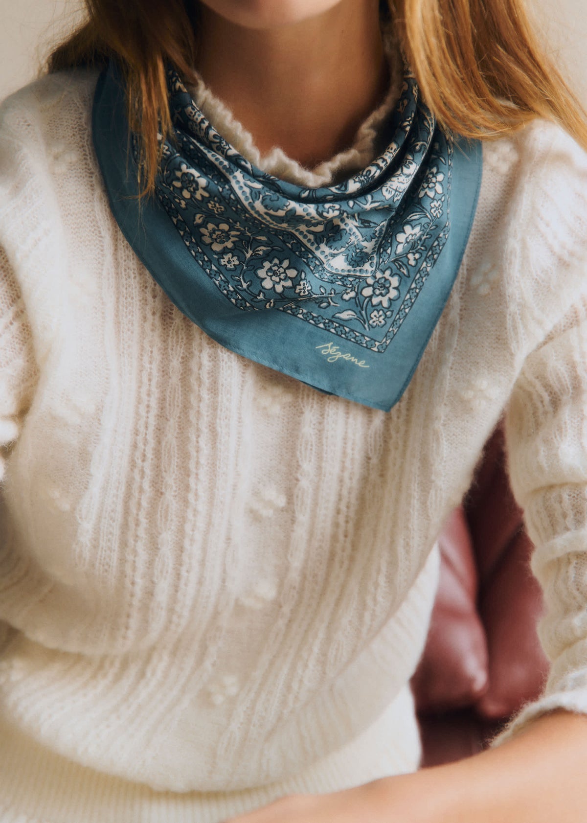 Foulard Gaston - Imprimé Sara Bleu Vintage Marine