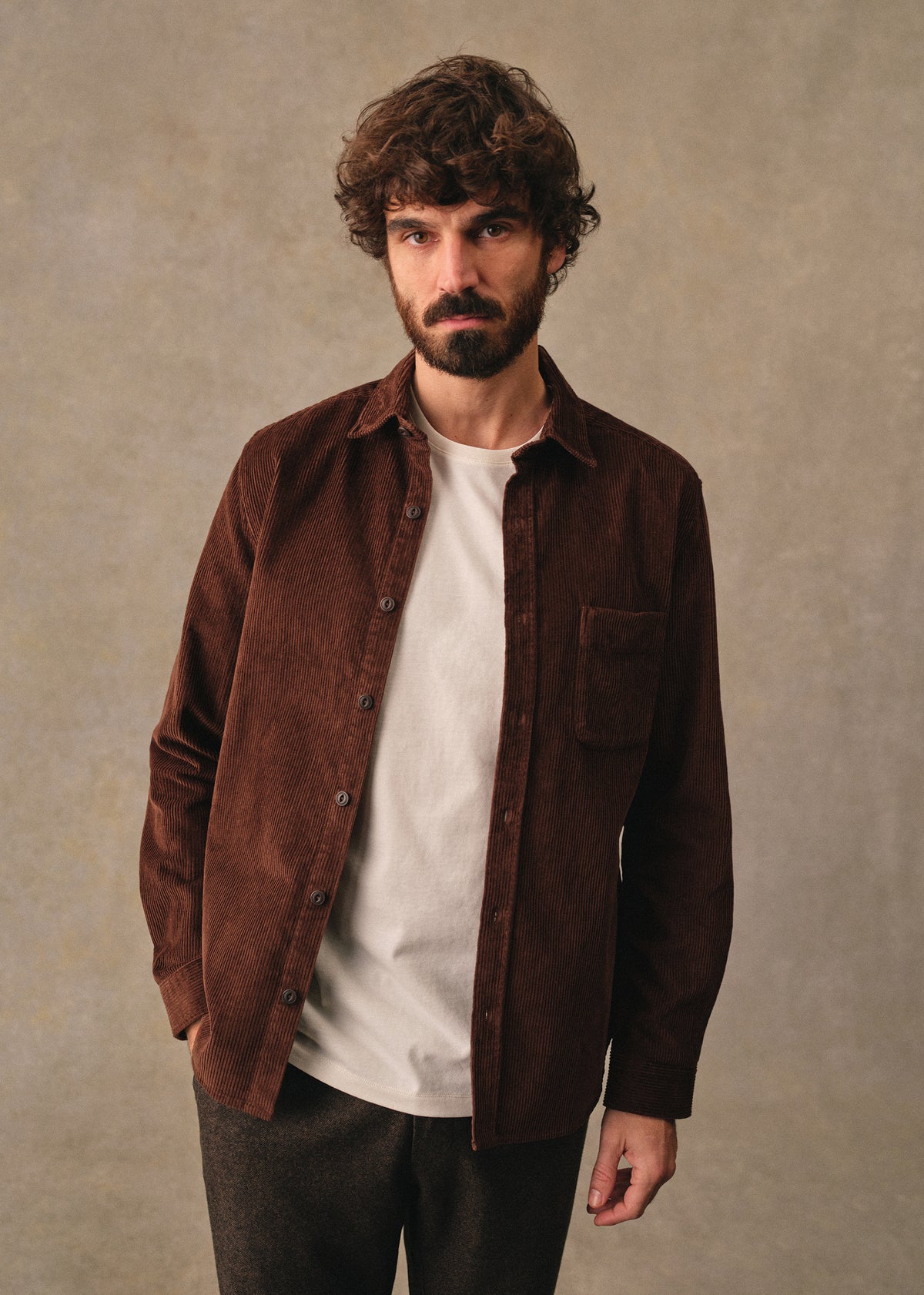Chemise Lars Velours Côtelé - Marron