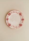 Set de 4 assiettes à dessert - Fleurs de Jardin - Terre de sienne