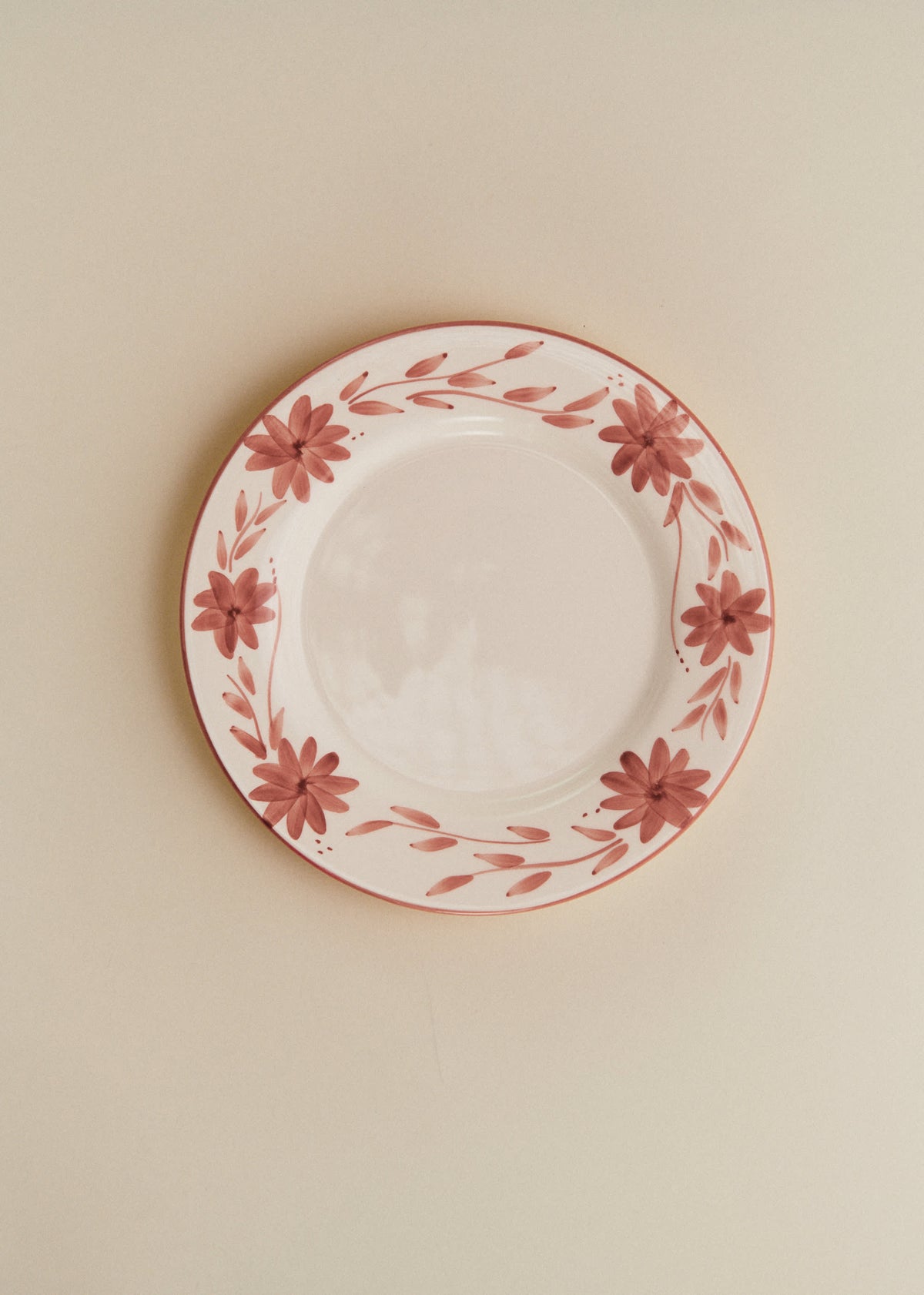 Set de 4 assiettes à dessert - Fleurs de Jardin - Terre de sienne