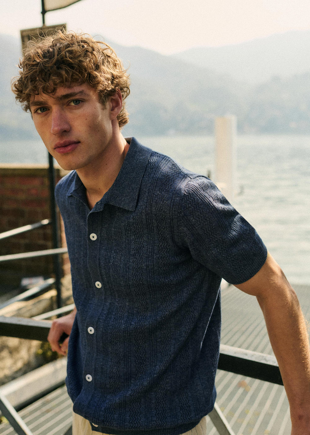 Chemise Maille Jill - Bleu Chiné
